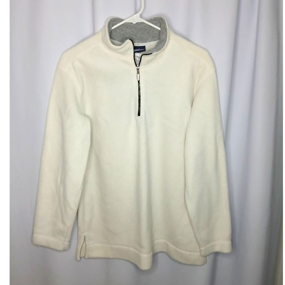 Catalina Quarter Zip Pullover Fleece Top Sweater Relaxed Sweatshirt Womens Small